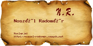 Noszál Radomér névjegykártya